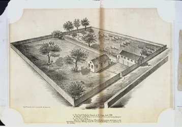 Den første katolske kirke i St. Louis blev bygget 1770. Gibault sagde messen for første gang den 24. juni efter at have velsignet den